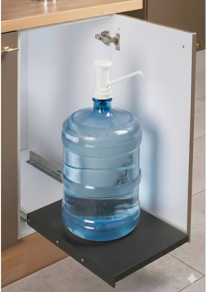 Mutfak Dolab Içi Teleskopik Raylı Damacana Çek (Antrasit)