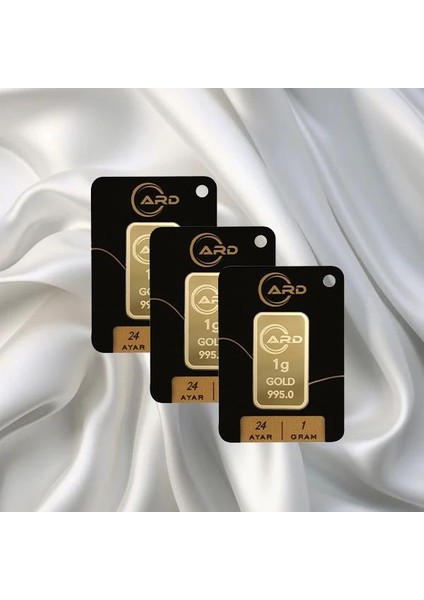 3 Adet 1 gr 24 Ayar Ard Gram Altın