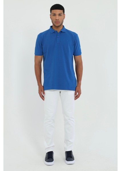 Saks Polo Yaka Pamuklu Düz Renk Slim Fit Erkek T modelleri