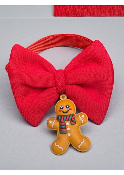 Kurabiye Adam Küçük Irk Köpek Papyon Tasması | Kırmızı Fiyonk Boyun Aksesuarı | Noel Temalı Köpek Süsü fiyatları