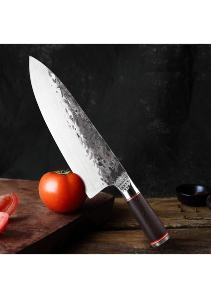 El Dövmesi Abanoz Ağacı Saplı Japon Tarzı Şef Bıçağı modelleri