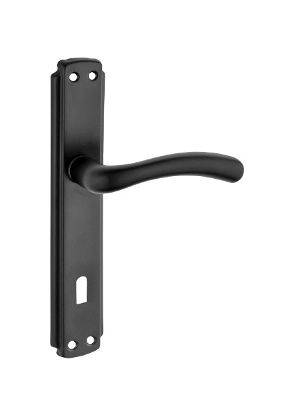 Kuğu Kol Aynalı Siyah Oda Kapı Kolu