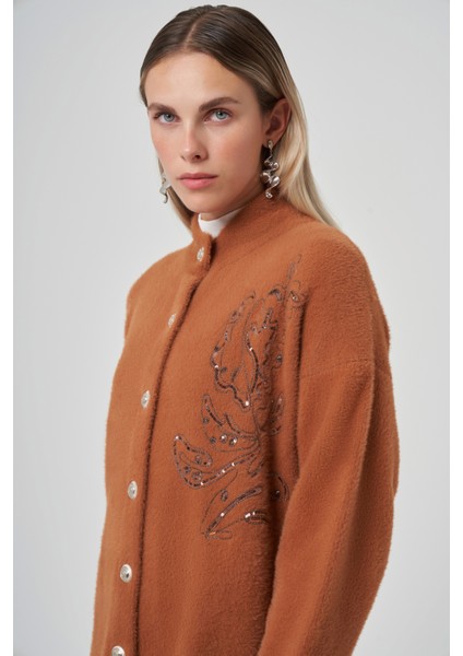 Nakış Işleme Detay Hırka 7007 Tarçın modelleri