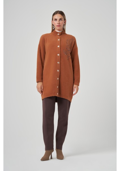 Nakış Işleme Detay Hırka 7007 Tarçın indirimleri