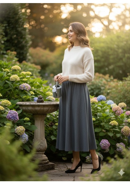 Kadın Kışlık Parçalı Anne Etek Balıksırtı Desenli Şardonlu Beli Lastikli Pamuklu Dokulu indirimleri