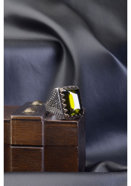 Sultanit Taşlı Desenli 925 Ayar Gümüş Erkek Yüzük fırsatları