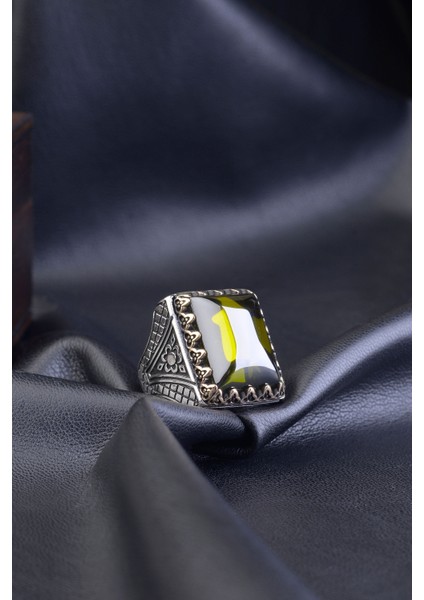 Sultanit Taşlı Desenli 925 Ayar Gümüş Erkek Yüzük indirimleri