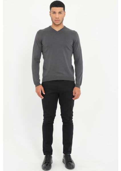 Antrasit V Yaka Regular Fit Erkek Triko fiyatları