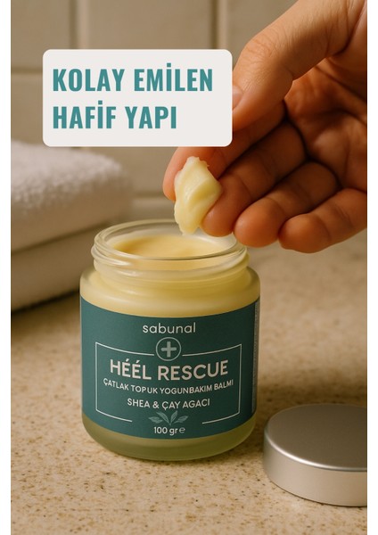 Heél Rescue Çatlak Topuk Yoğun Bakım Balmı 100 Gr, Shea & Çay Ağacı, Doğal Ayak Kremi indirimleri