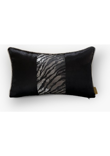 "night" Desen Şerit Detaylı Kırlent - 30X50