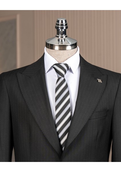 Italyan Stil Slim Fit Sivri Yaka Ceket Pantolon Takım Elbise Siyah T14758 fiyatları