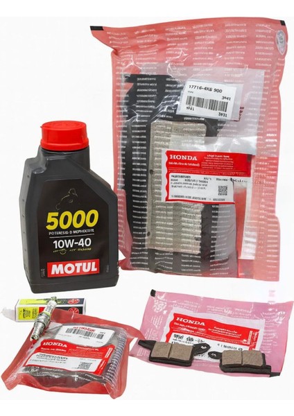 Activa 125İ Bakım Seti Orjinal(Ngk Buji-Hava Filtresi-Ön Balata-Arka Balata-Motul 10W-40 Yağ)