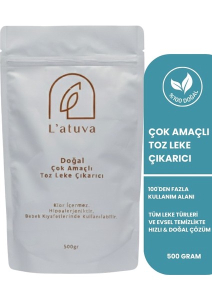 Çok Amaçlı Doğal Toz Leke Çıkarıcı (100'DEN Fazla Kullanım Türü) 500 Gram