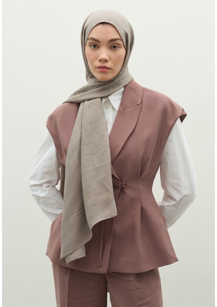 Monogram Pamuk Floş Jakarlı Şal Gümüş fırsatları