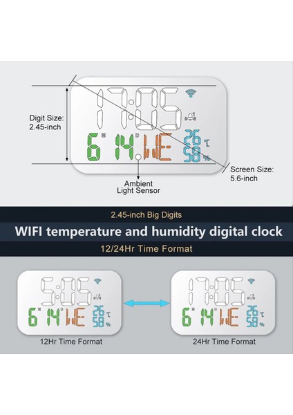 Tuya Wifi Saat Takvimi Akıllı Termometre Higometre Dijital LED Ekran Destek Wifi (Yurt Dışından) indirimleri
