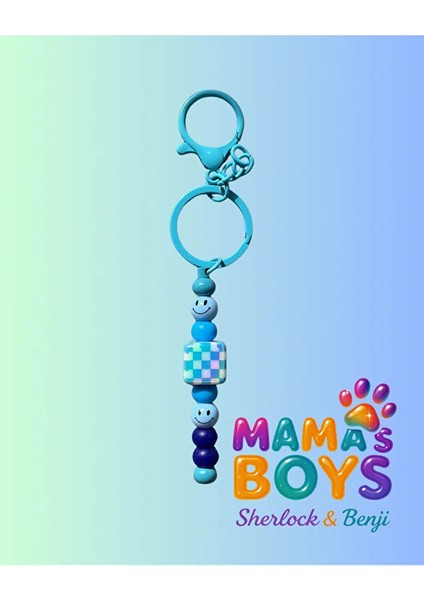 Mavi Gülen Yüz - Smiley Anahtarlık/çanta Aksesuarı