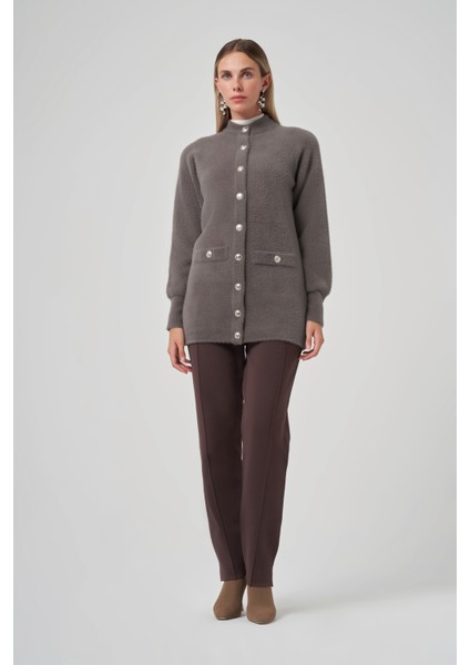 Cep Detay Angora Hırka 7008 Füme fiyatları