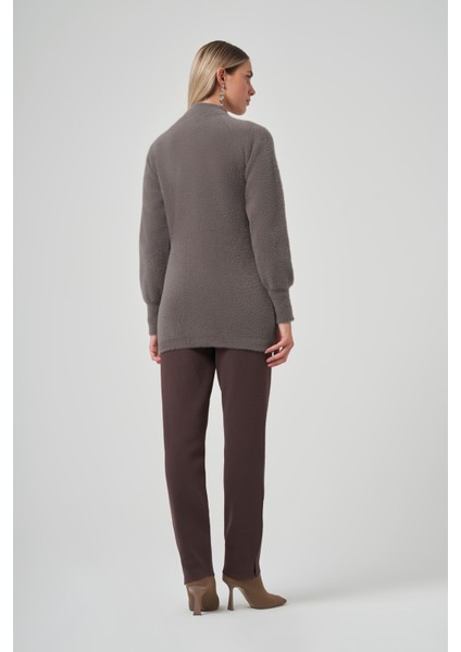 Cep Detay Angora Hırka 7008 Füme modelleri