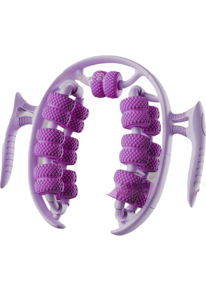 Kas Gevşetici Masaj Aleti 28 Tekerlekli Ayarlanabilir Lenf Drenaj Rulosu Bacak Kol Selülit Mor