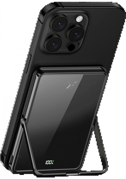 PW580 5.000 Mah 20W Type-C 15W Kablosuz Şarj 3W Saat Şarj ve 5W Kulaklık Şarj Destekli Pd Hızlı Şarj Magsafe Powerbank - Siyah