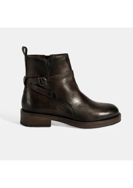 Kadın Kahve Ayarlanabilir Tokalı Deri Bot fiyatları