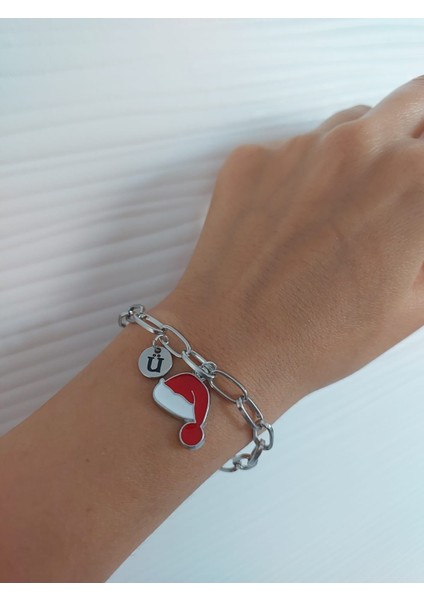 Kadın Yılbaşı Christmas Temalı Harfli Bileklik
