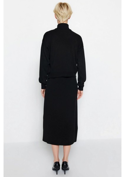 Kadın Alt Üst Balıkçı Yaka Midi Etekli Triko Takım Fonksiyonel Dayanıklı Kaliteli Konforlu Estetik indirimleri