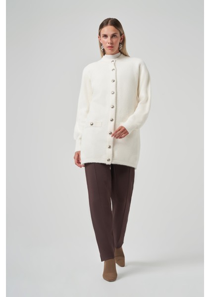 Cep Detay Angora Hırka 7008 Ekru fiyatları