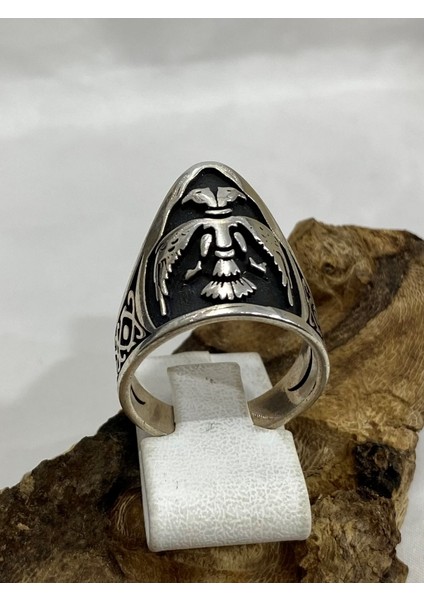 Gümüş Çif Başlı Kartal Modeli Erkek Yüzük