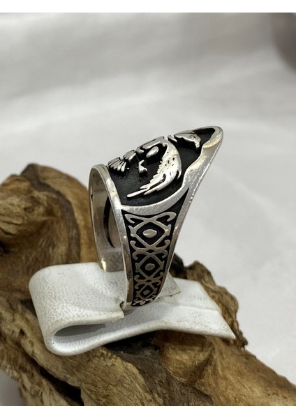 Gümüş Çif Başlı Kartal Modeli Erkek Yüzük modelleri