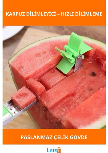 Pratik Paslanmaz Çelik Karpuz Dilimleyici Ergonomik 40CM