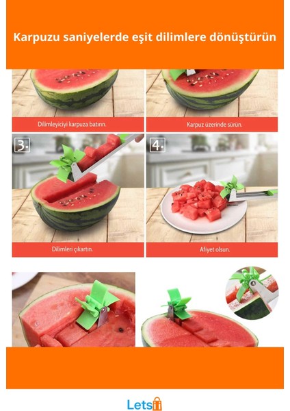 Pratik Paslanmaz Çelik Karpuz Dilimleyici Ergonomik 40CM fiyatları