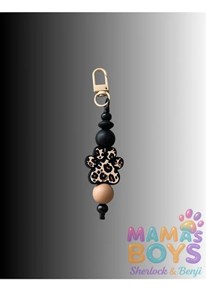 Şık Leopar Desenli Anahtarlık - El Yapımı Charm - Çanta Aksesuarı