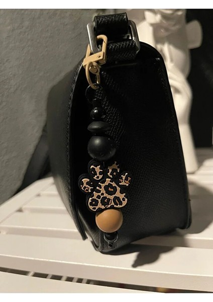 Şık Leopar Desenli Anahtarlık - El Yapımı Charm - Çanta Aksesuarı modelleri