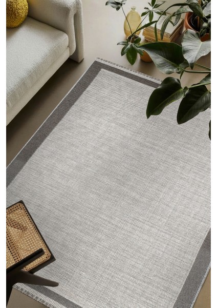%100 Pamuk Yıkanabilir Modern Halı-Beyaz Gri Düz Desenli, Toz Tutmayan Yumuşak Dokulu, Salon-Yatak Odası-Çocuk Odası ,halı,pamuk Halı ,düz Çerçeve Desenli Halı ,yıkanabilir Halı ,