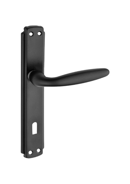 Tombik Kol Aynalı Siyah Oda Kapı Kolu