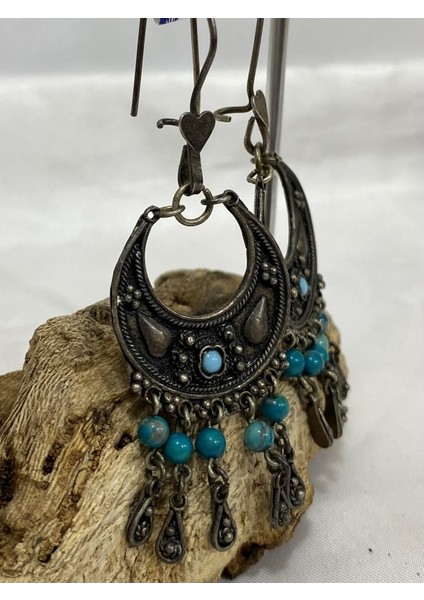 Gümüş Mavi Taşlı Otantik Kadın Küpesi fiyatları