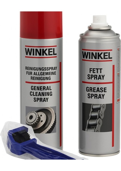 Zincir Temizleme ve Bakım Seti – Temizlik & Gres Sprey + Zincir Fırçası