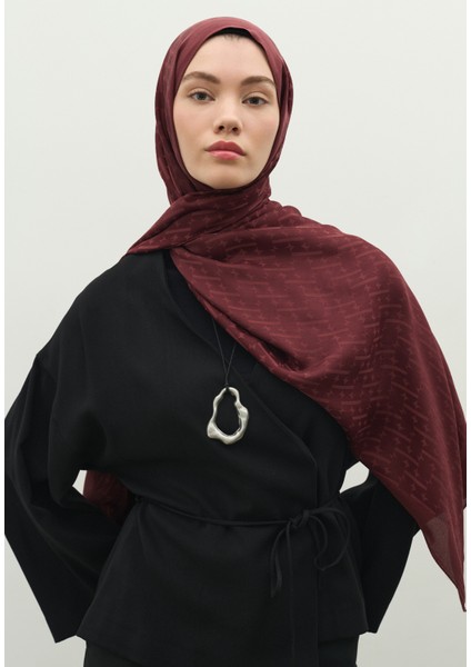 Monogram Pamuk Floş Jakarlı Şal Erik Çürüğü modelleri