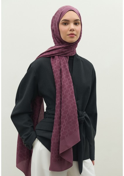 Monogram Pamuk Floş Jakarlı Şal Şakayık fiyatları