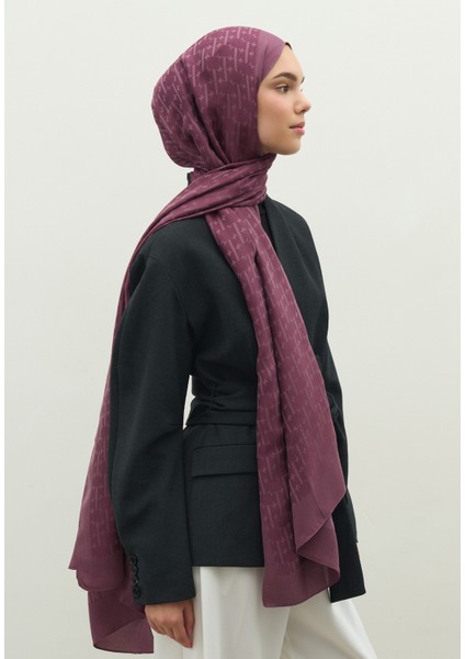 Monogram Pamuk Floş Jakarlı Şal Şakayık modelleri