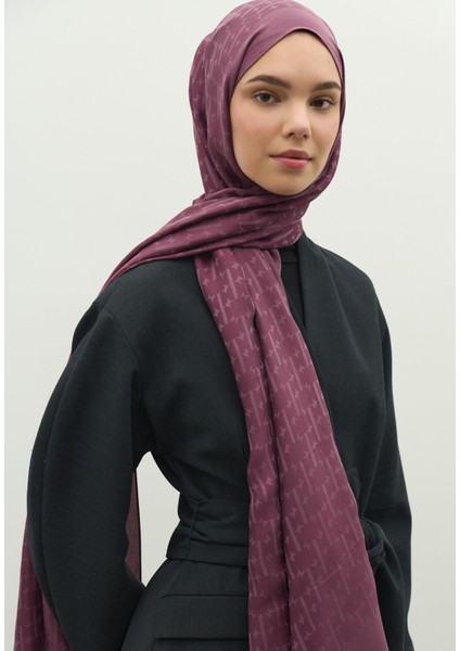 Monogram Pamuk Floş Jakarlı Şal Şakayık fırsatları