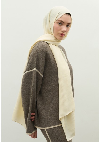 Monogram Pamuk Floş Jakarlı Şal Tereyağı fiyatları