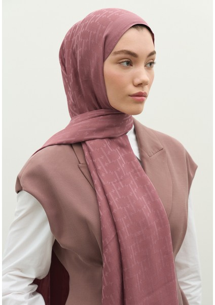 Monogram Pamuk Floş Jakarlı Şal Gül Kurusu fiyatları