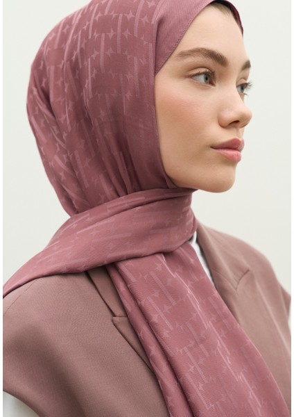 Monogram Pamuk Floş Jakarlı Şal Gül Kurusu fırsatları