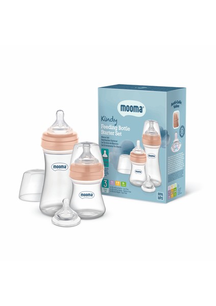 Kindy Antikolik Biberon Başlangıç Seti -Gül Kurusu