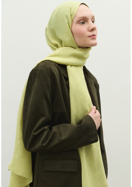 Monogram Pamuk Floş Jakarlı Şal Adaçayı