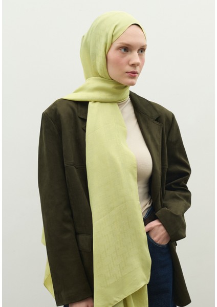 Monogram Pamuk Floş Jakarlı Şal Adaçayı fiyatları