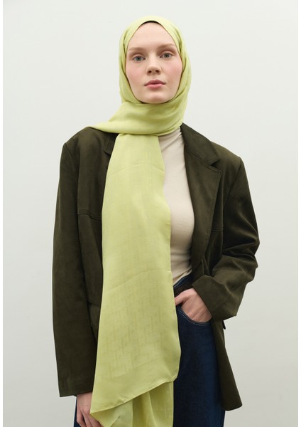 Monogram Pamuk Floş Jakarlı Şal Adaçayı modelleri