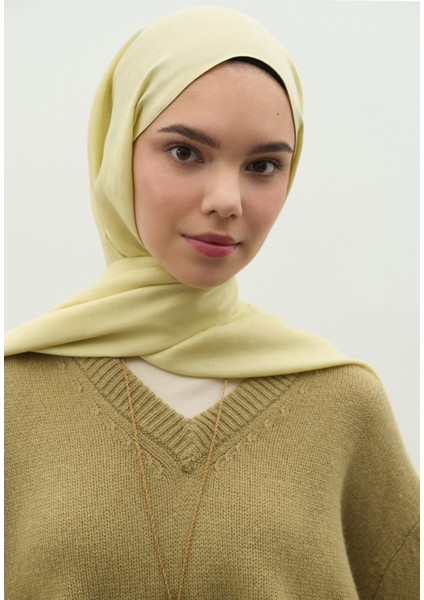 Monogram Pamuk Floş Jakarlı Şal Soft Sarı modelleri